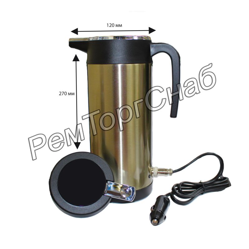 Автомобильный чайник/Термос из нержавеющей стали 1200 ml.(24 вольт)