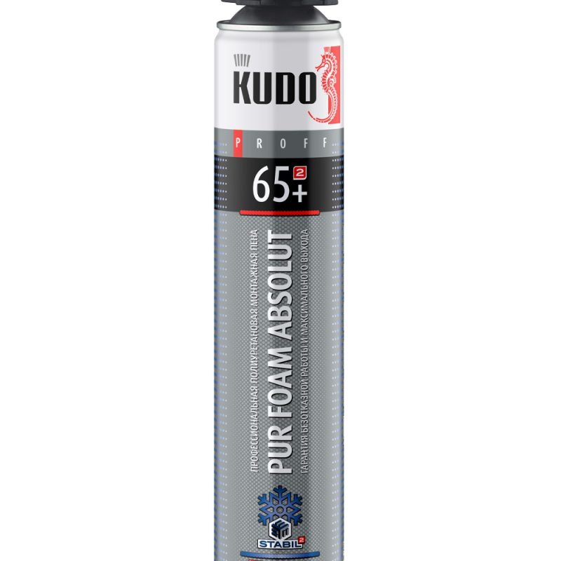 Пена монтажная профессиональная зимняя KUDO PROFF 65+ ARKTIKA -18°C(1000мл/930г)(KUPP10W65+)