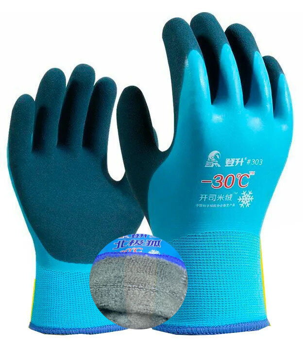 Перчатки акриловые Зима -30 ℃ со вспененным латексным покрытием