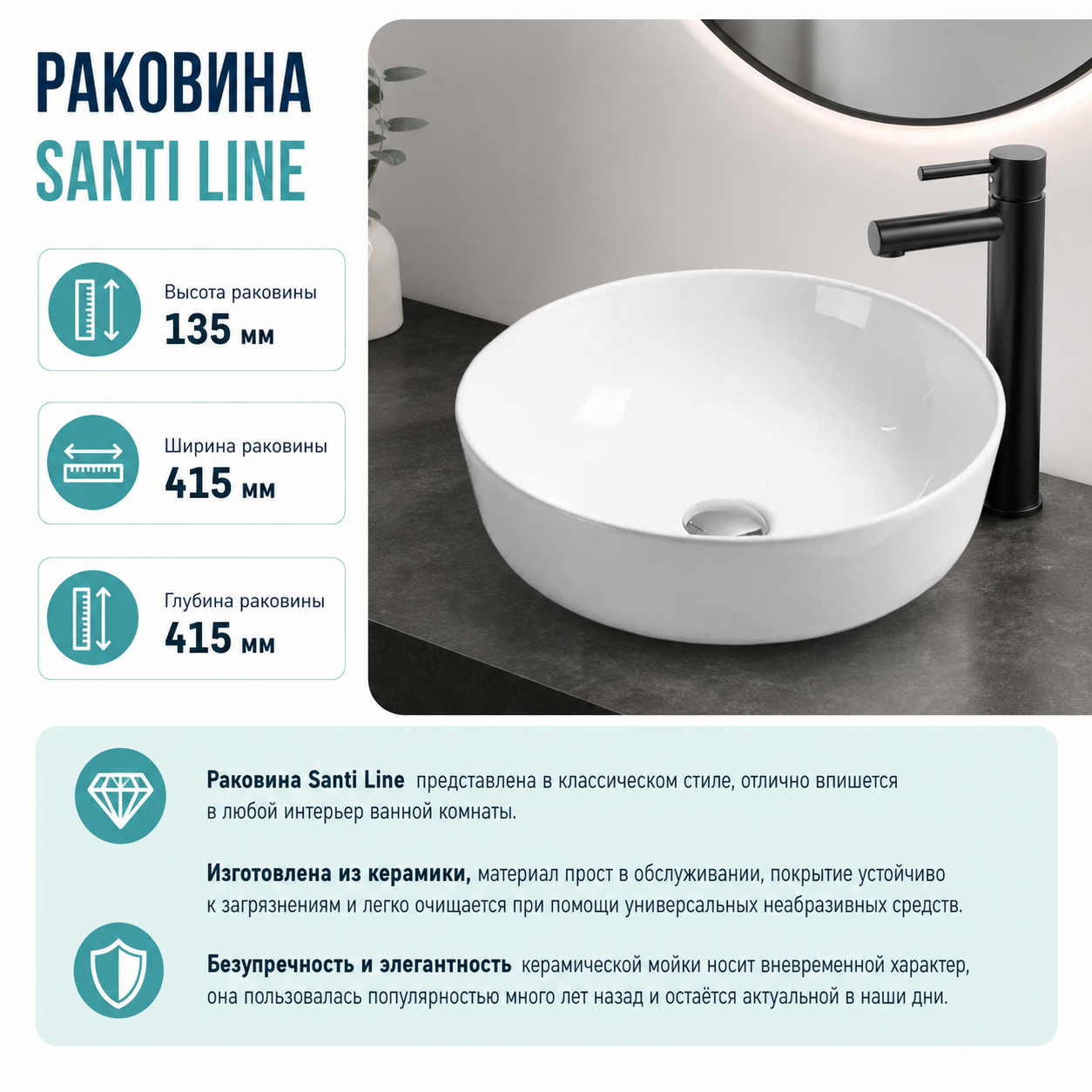 Раковина на столешницу