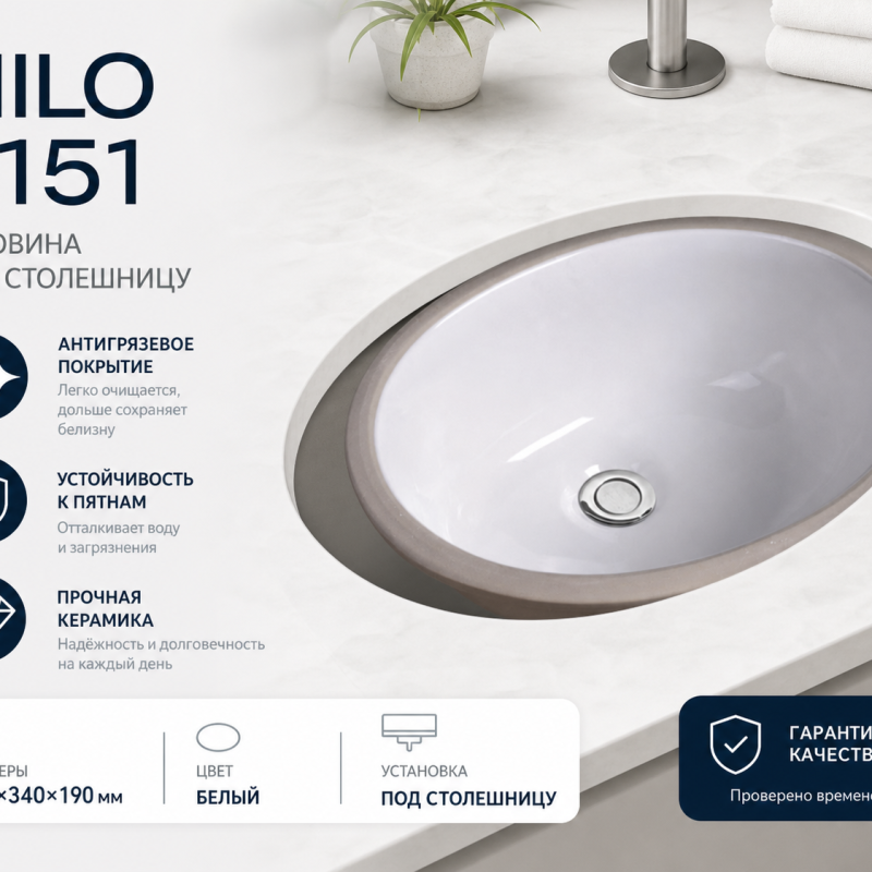 Раковина под столешницу Nilo 2151